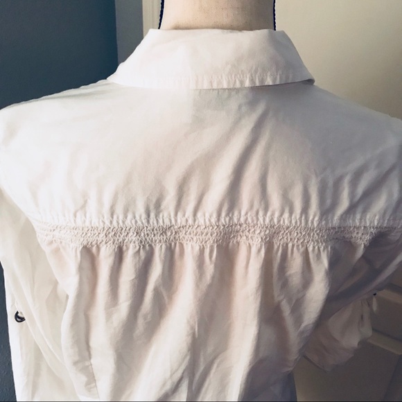 Ann Taylor Loft cotton shirt w/roll sleeves - L - Picture 2 of 6